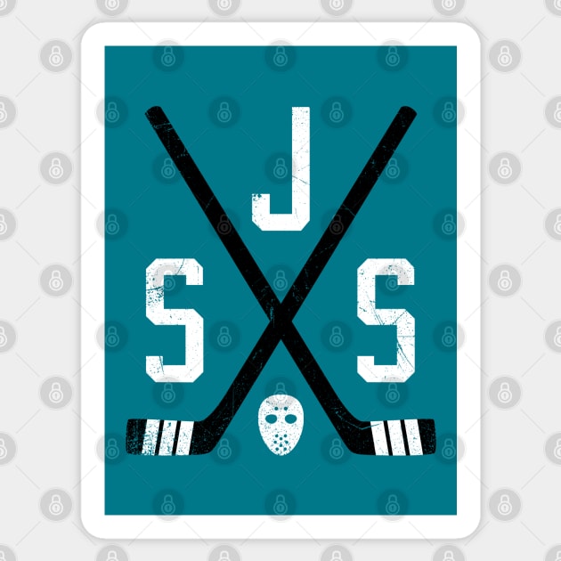 SJS Retro Sticks - Teal Sticker by KFig21